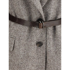 Brunello Cucinelli Brown Fleece Wool Coat - IT44 | L