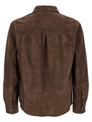 Brunello Cucinelli Brown Lamb Leather Blouse - L