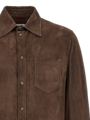 Brunello Cucinelli Brown Lamb Leather Blouse - L