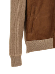 Brunello Cucinelli Brown Lamb Leather Bomber