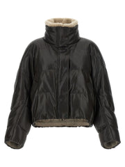 Brunello Cucinelli Brown Lamb Leather Leather Jacket