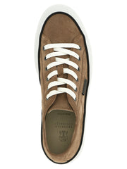 Brunello Cucinelli Brown Leather Low Top Sneakers - EU39.5/US9.5