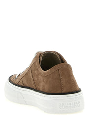 Brunello Cucinelli Brown Leather Low Top Sneakers - EU39.5/US9.5