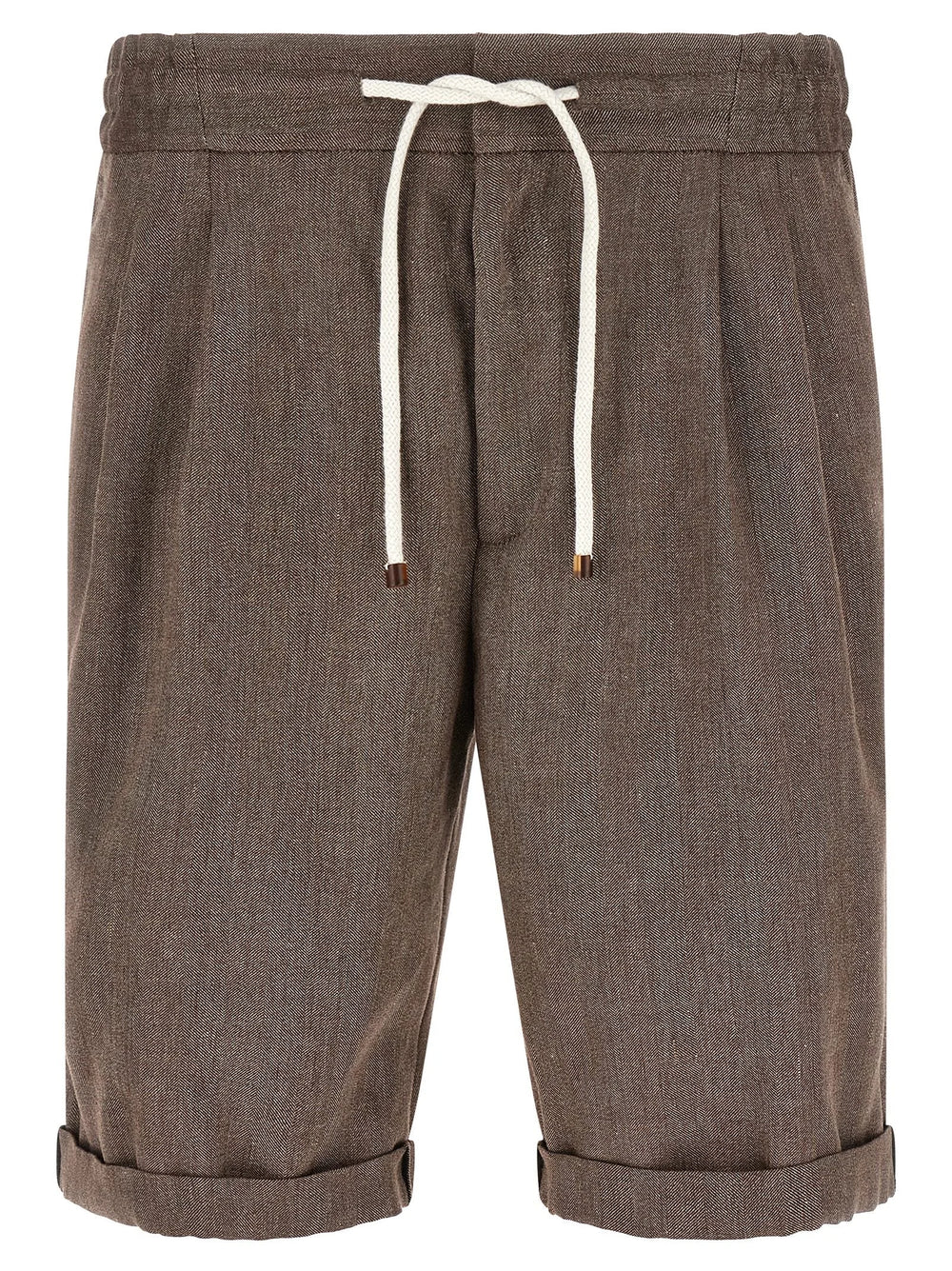 Brunello Cucinelli Brown Linen Bermuda Shorts