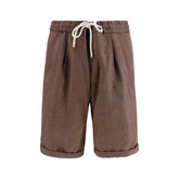 Brunello Cucinelli Brown Linen Bermuda Shorts - IT56 | 3XL