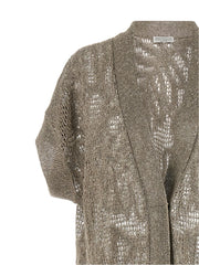 Brunello Cucinelli Brown Linen Cardigan