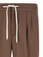 Brunello Cucinelli Brown Linen Casual Pants