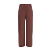 Brunello Cucinelli Hnědé Lněné Volné Kalhoty - IT42 | L
