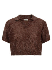 Brunello Cucinelli Brown Linen Polo Shirt