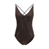 Brunello Cucinelli Brown Nylon One-Piece Swimsuit - IT46|XL