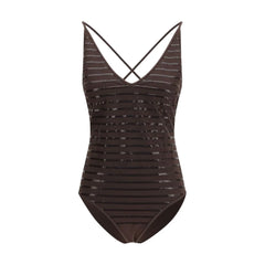 Brunello Cucinelli Brown Nylon One-Piece Swimsuit - IT46|XL
