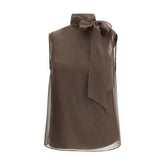 Brunello Cucinelli Brown Silk Blouse - M