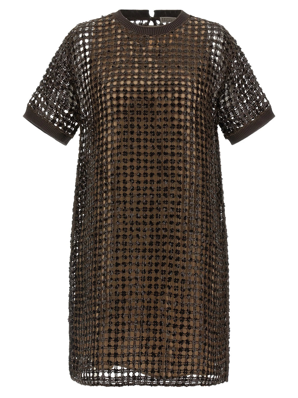 Brunello Cucinelli Brown Silk Short Dress