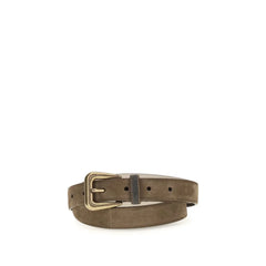 Brunello Cucinelli Brown Suede Leather Belt