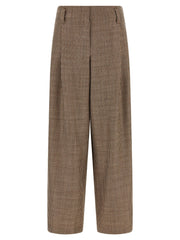 Brunello Cucinelli Brown Virgin Wool Flared Pants