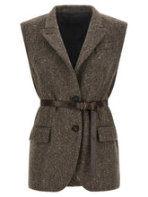 Brunello Cucinelli Brown Virgin Wool Sleeveless Jacket