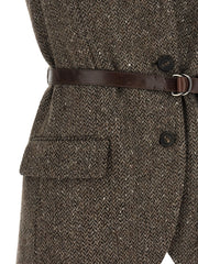 Brunello Cucinelli Brown Virgin Wool Sleeveless Jacket