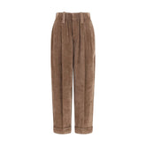 Brunello Cucinelli Brown Viscose Casual Pants
