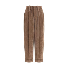 Brunello Cucinelli Brown Viscose Casual Pants