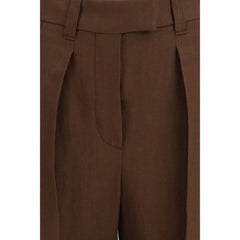 Brunello Cucinelli Brown Viscose Casual Pants