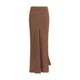 Brunello Cucinelli Brown Viscose Long Skirt
