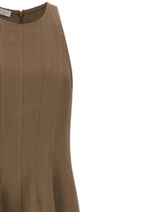Brunello Cucinelli Brown Viscose Midi Dress - L