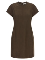 Brunello Cucinelli Brown Viscose Short Dress