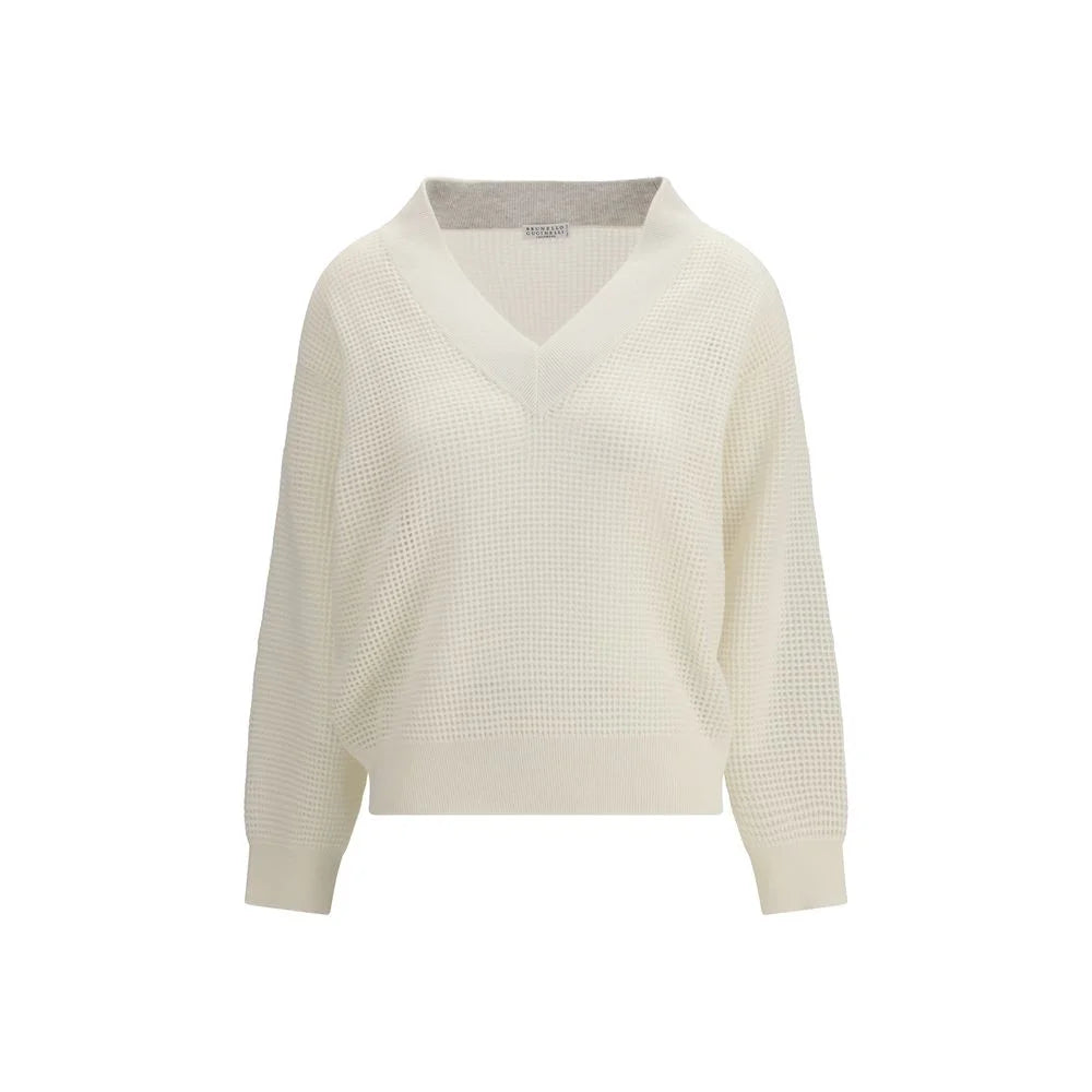 Brunello Cucinelli Cream Cashmere Cashmere Sweater