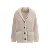 Brunello Cucinelli Cream Cotton Cardigan - S