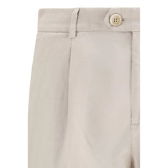 Brunello Cucinelli Cream Cotton Casual Pants