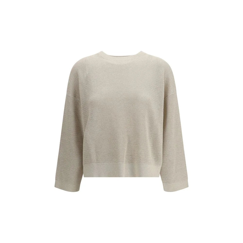 Brunello Cucinelli Cream Cotton Sweatshirt