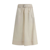 Brunello Cucinelli Cream Wide Long Skirt - IT44 | L - Skirts