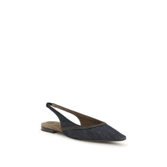Brunello Cucinelli Denim slingback Ballerinas - Flats