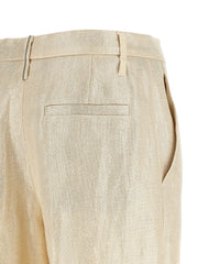 Brunello Cucinelli Gold Linen Casual Pants