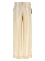 Brunello Cucinelli Gold Linen Casual Pants