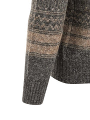 Brunello Cucinelli Gray Alpaca Leather Cardigan