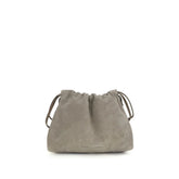 Brunello Cucinelli Gray Calf Leather Bos Taurus Clutch Bag