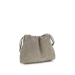 Brunello Cucinelli Gray Calf Leather Bos Taurus Clutch Bag