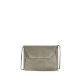 Brunello Cucinelli Gray Calf Leather Bos Taurus Shoulder Bag