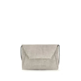 Brunello Cucinelli Gray Calf Leather Bos Taurus Shoulder Bag