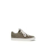Brunello Cucinelli Gray Calf Leather Bos Taurus Sneakers