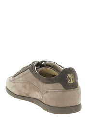 Brunello Cucinelli Gray Calfskin Low Top Sneakers