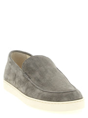 Brunello Cucinelli Gray Calfskin Low Top Sneakers - EU44/US11