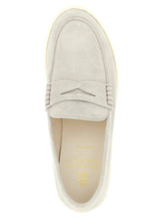 Brunello Cucinelli Gray Calfskin Slip-On Loafers