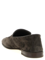 Brunello Cucinelli Gray Calfskin Slip-On Loafers - EU 42 | US 9