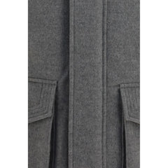Brunello Cucinelli Gray Cashmere Full-Length Jacket