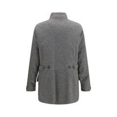 Brunello Cucinelli Gray Cashmere Full-Length Jacket