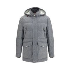 Brunello Cucinelli Gray Cashmere Full-Length Jacket - S