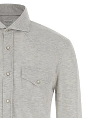Brunello Cucinelli Gray Cotton Blouse