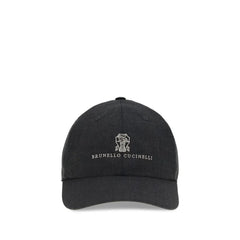 Brunello Cucinelli Gray Cotton Cap (Baseball Hat)